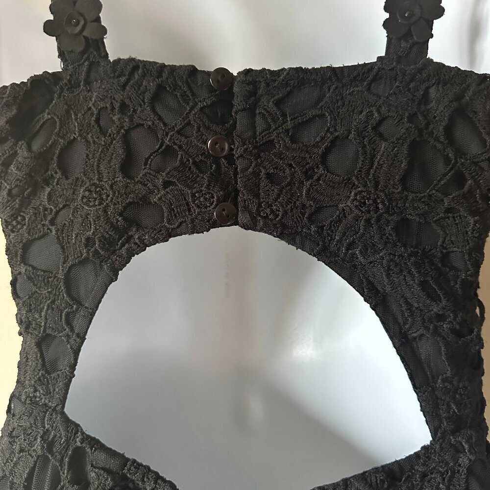 Anthropologie Pankaj & Nidhi Womens Beaded Mini Dress in Black Size XS - Picture 6 of 10